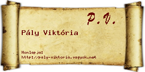 Pály Viktória névjegykártya